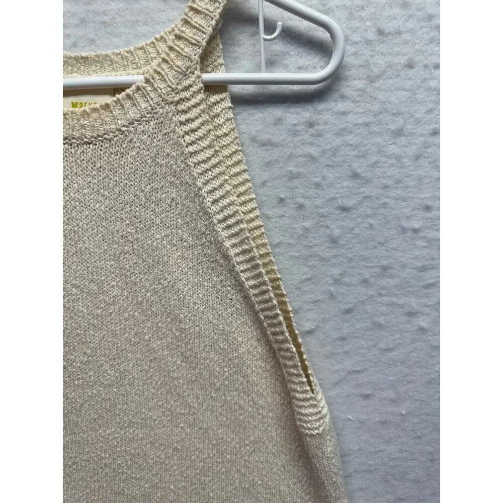 Anthropologie Maeve Ivory/Cream Sleeveless Halter Knit Sweater L Beach Loganlook - Picture 4 of 9